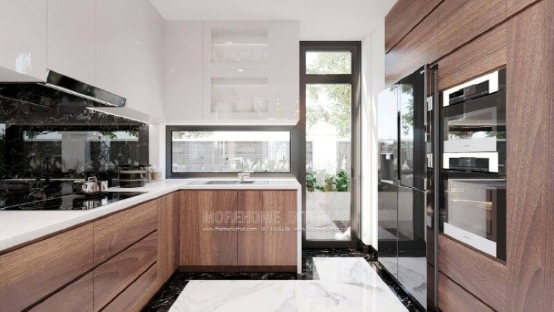 Là một người phụ nữ trong gia đình việc có một không gian bếp hoàn hảo vừa đáp ứng mọi công năng vừa mang lại cần thiết cũng như phát triển mạnh mẽ đồ nội thất, tính thẩm mỹ ngày càng khắt khe, bạn có thể nhanh chóng có được mẫu bố trí nội thất phòng bếp tuyệt đẹp cho mình như trong mẫu thiết kế không gian phòng bếp tại biệt thự Vinhomes Hải Phòng.